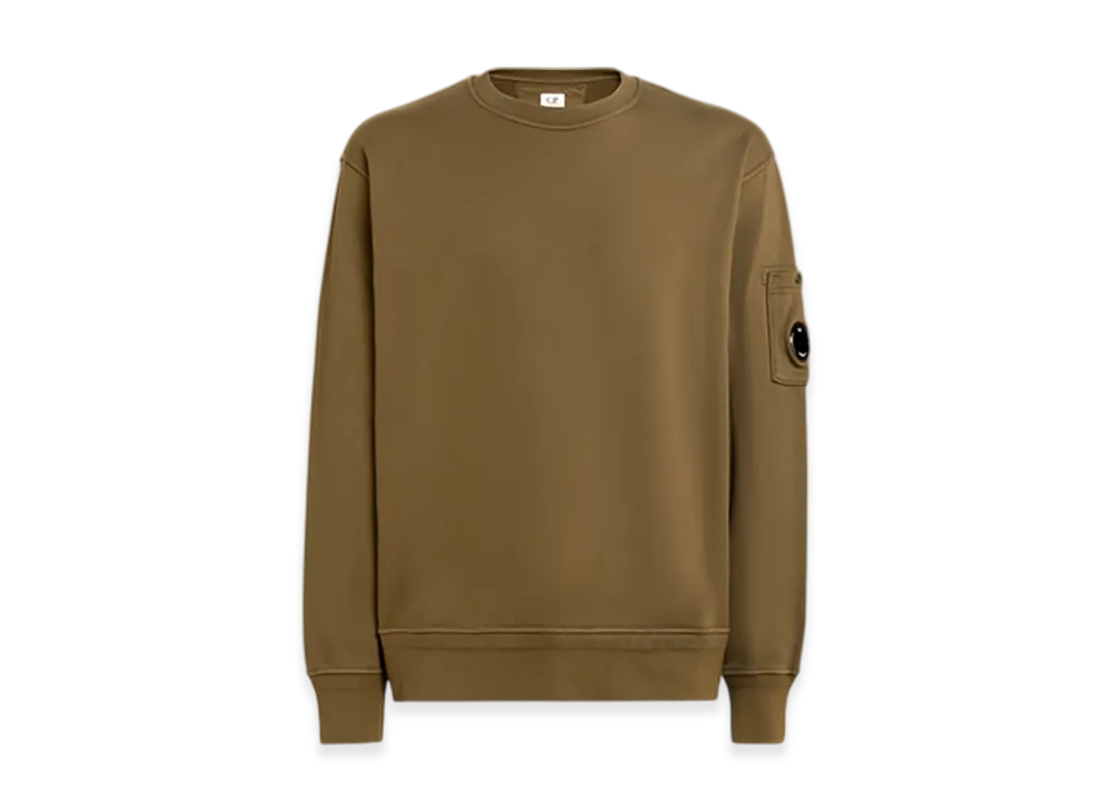 C.P. Company Cotton Diagonal Fleece Lens Sweatshirt "Ivy Green"