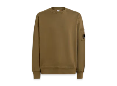 C.P. Company Cotton Diagonal Fleece Lens Sweatshirt "Ivy Green"