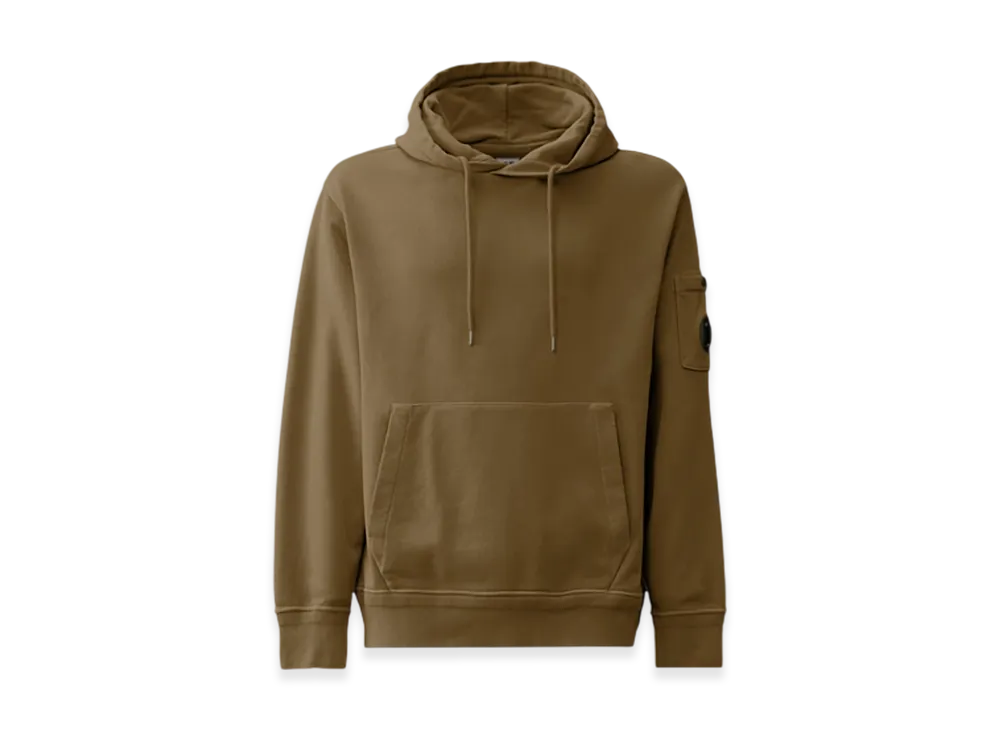 C.P. Company Cotton Diagonal Fleece Lens Hoodie "Ivy Green"