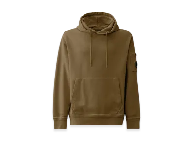 C.P. Company Cotton Diagonal Fleece Lens Hoodie "Ivy Green"