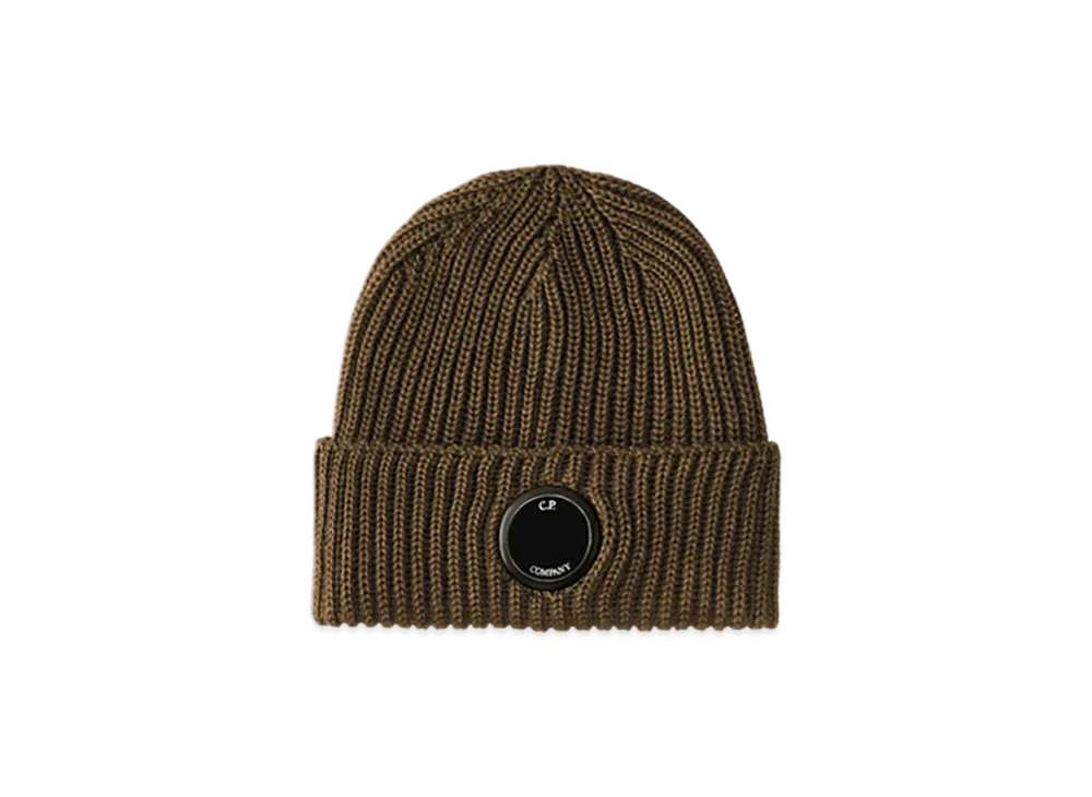 C.P. Company Extra Fine Merino Wool Lens Beanie "Ivy Green"