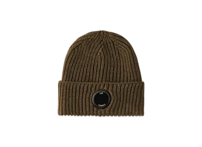 C.P. Company Extra Fine Merino Wool Lens Beanie "Ivy Green"