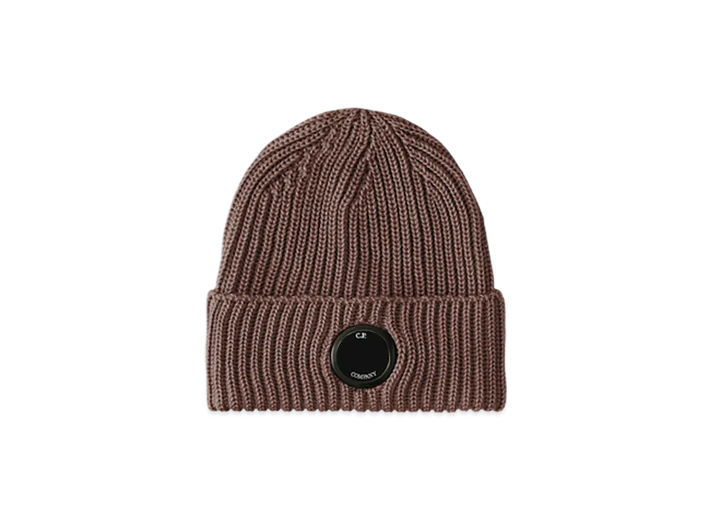 C.P. Company Extra Fine Merino Wool Lens Beanie "Boulevard Grey"