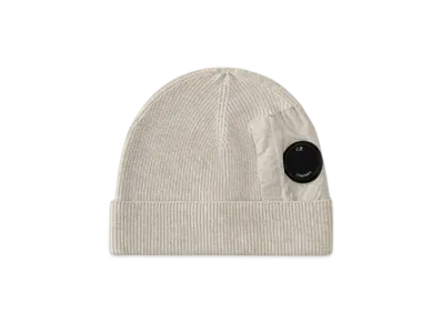 C.P. Company Extrafine Merino Wool Lens Beanie "Moon Melange Grey"
