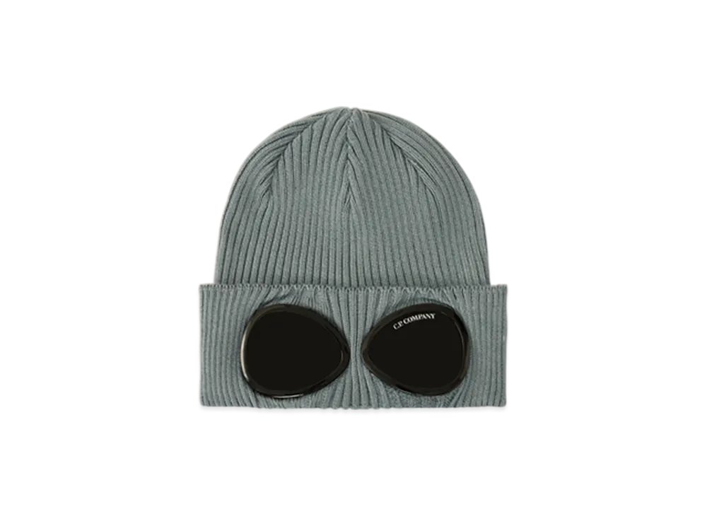 C.P. Company Cotton Goggle Beanie "Stormy Weather Blue"