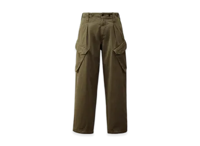 C.P. Company Cotton Gabardine Loose Cargo Pants "Thyme Green"