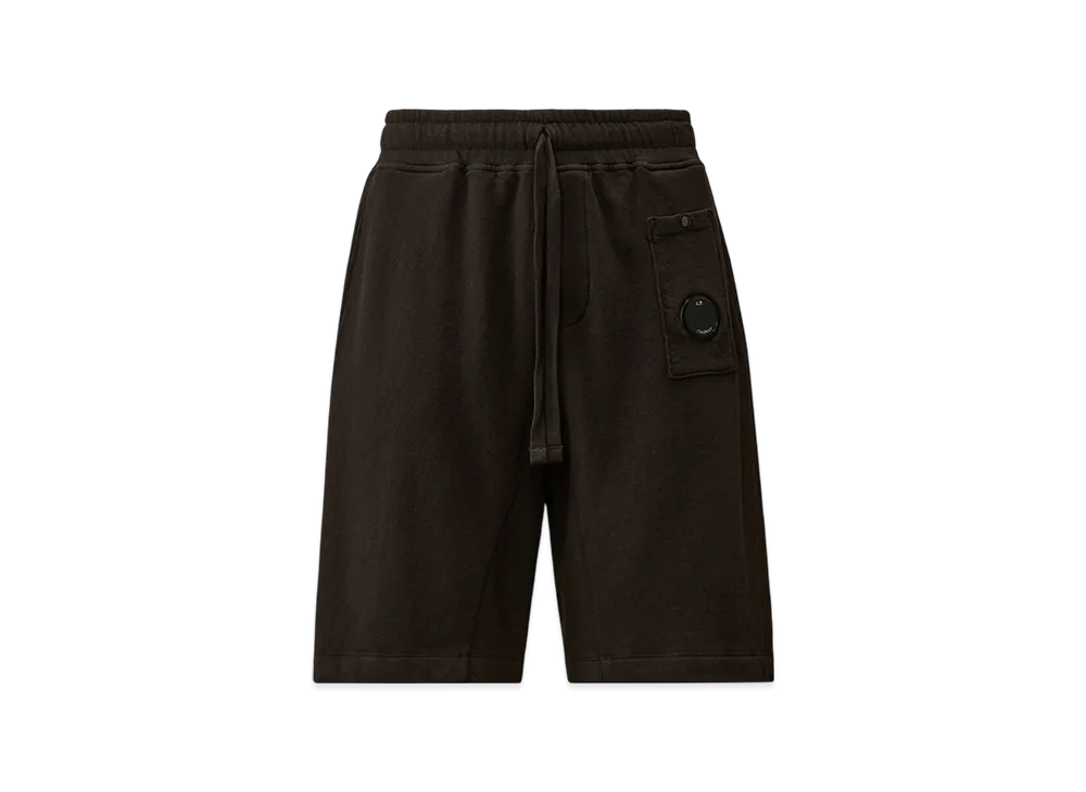 C.P. Company Malfile Fleece Lens Shorts "Black"