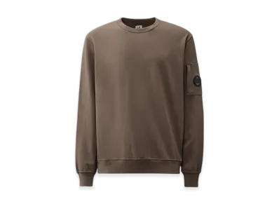 C.P. Company Light Fleece Crewneck Lens Sweatshirt "Smoked Pearl Grey"