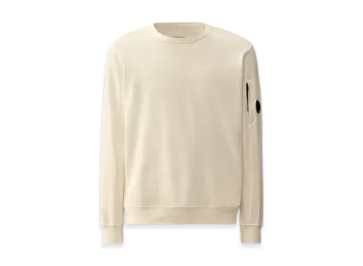 C.P. Company Light Fleece Crewneck Lens Sweatshirt "Gauze White"