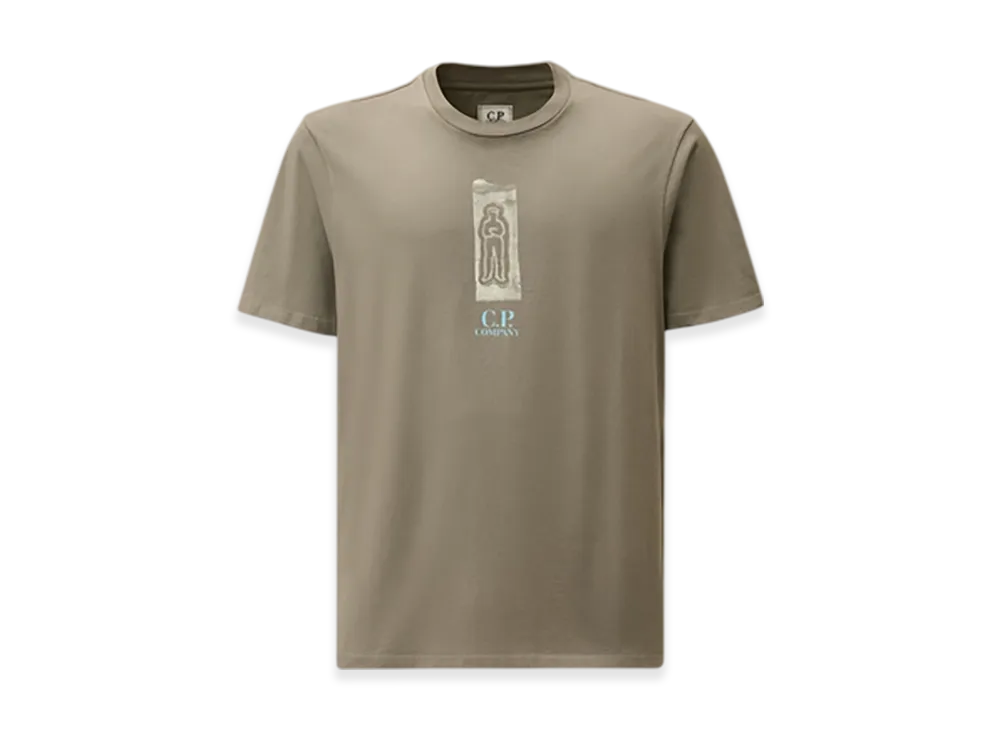 C.P. Company 24/1 Jersey Front and Back Logo T-Shirt "Smoked Pearl Grey"