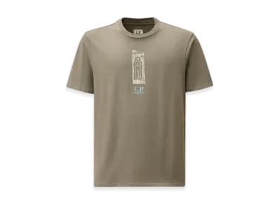 C.P. Company 24/1 Jersey Front and Back Logo T-Shirt "Smoked Pearl Grey"