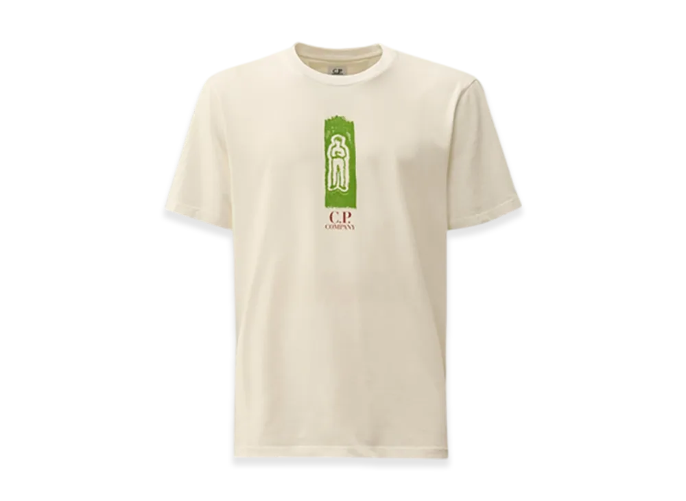 C.P. Company 24/1 Jersey Front and Back Logo T-Shirt "Gauze White"