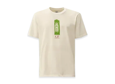 C.P. Company 24/1 Jersey Front and Back Logo T-Shirt "Gauze White"