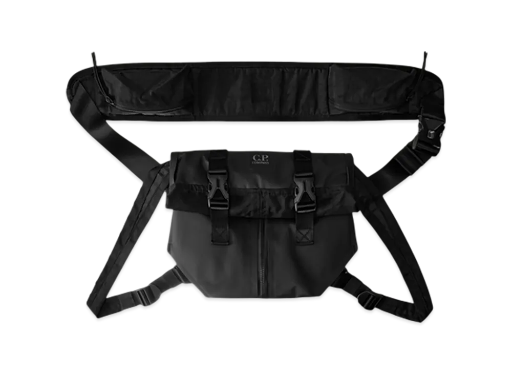C.P. Company Metropolis Series Rubber Reps Mixed Transformable Bag "Black"
