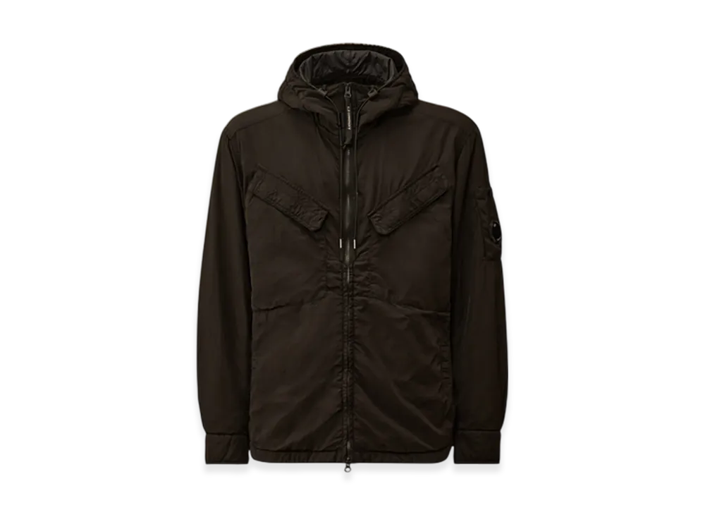 C.P. Company Chrome-R Hooded Zipped Overshirt "Black"