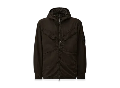 C.P. Company Chrome-R Hooded Zipped Overshirt "Black"