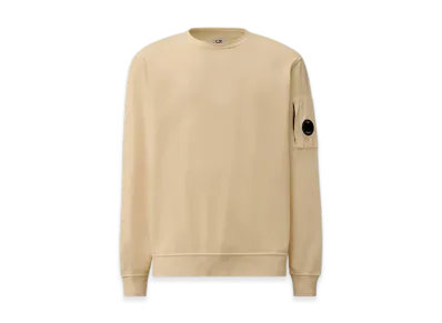 C.P. Company Light Fleece Crewneck Lens Sweatshirt "Pistachio Shell Beige"