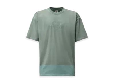C.P. Company 24/1 Jersey Short Sleeve Printed Logo T-Shirt "Aegean Blue Light Blue"