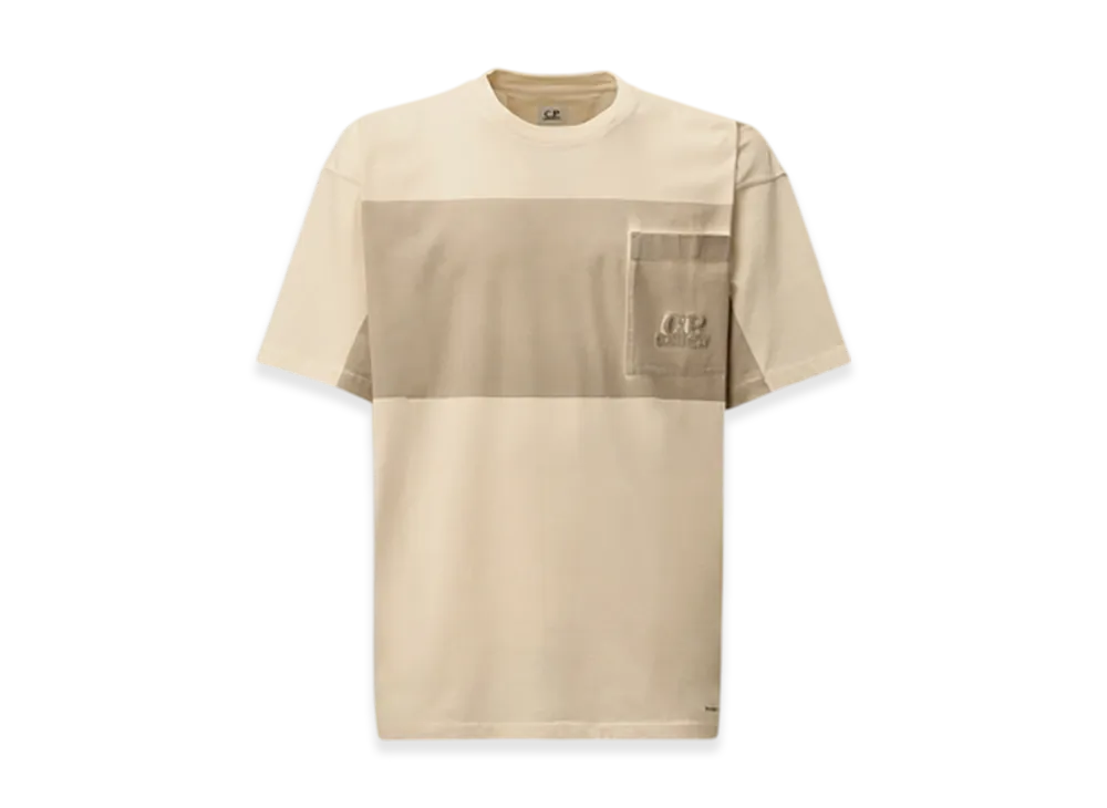 C.P. Company 24/1 Jersey Short Sleeve Printed Chest Pocket T-Shirt "Pistachio Shell Beige"
