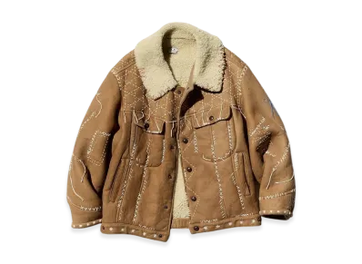 C.P. Company by Sashiko Gals Mouton Lether Sashiko "Beige"