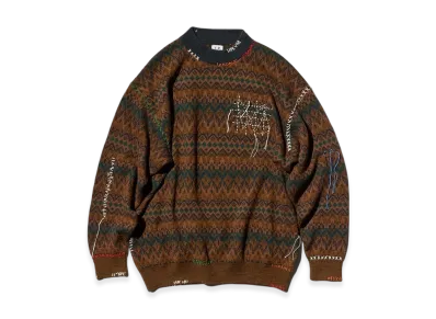 C.P. Company by Sashiko Gals Jaquard Crew Neck Knit Sashiko "Brown"