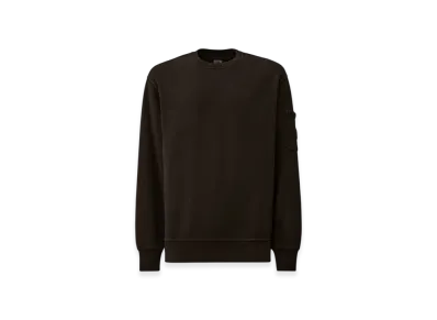 C.P. Company Brushed and Emerized Diagonal Fleece Lens Sweatshirt "Black"