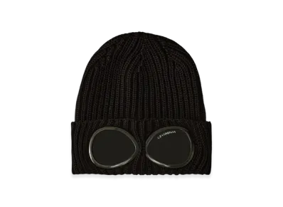 C.P. Company Extrafine Merino Wool Goggle Beanie "Black"
