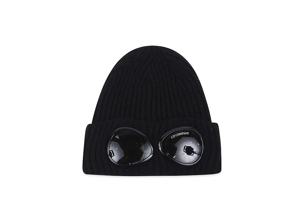 C.P. Company Accessories Knit Cap In Extrafine Merino Wool "Total Eclipse"