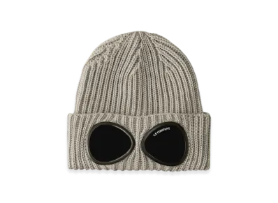 C.P. Company Extrafine Merino Wool Goggle Beanie "Moon Melange Grey"