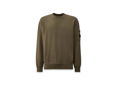 C.P. Company Brushed and Emerized Diagonal Fleece Crewneck Lens Sweatshirt "Gunmetal Grey"