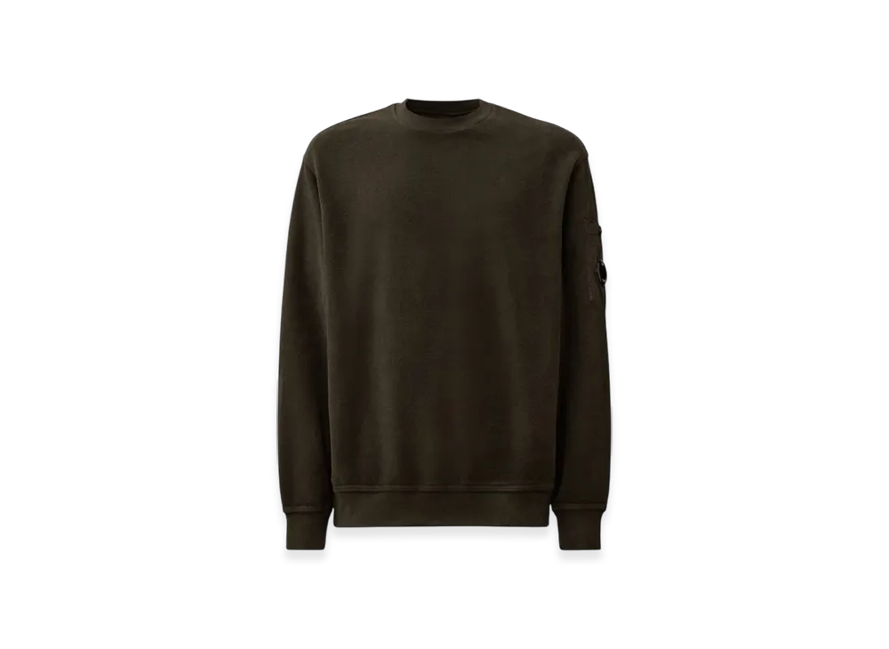 C.P. Company Brushed Emerized Diagonal Fleece Crewneck Sweatshirt "Dark Shadow Grey"