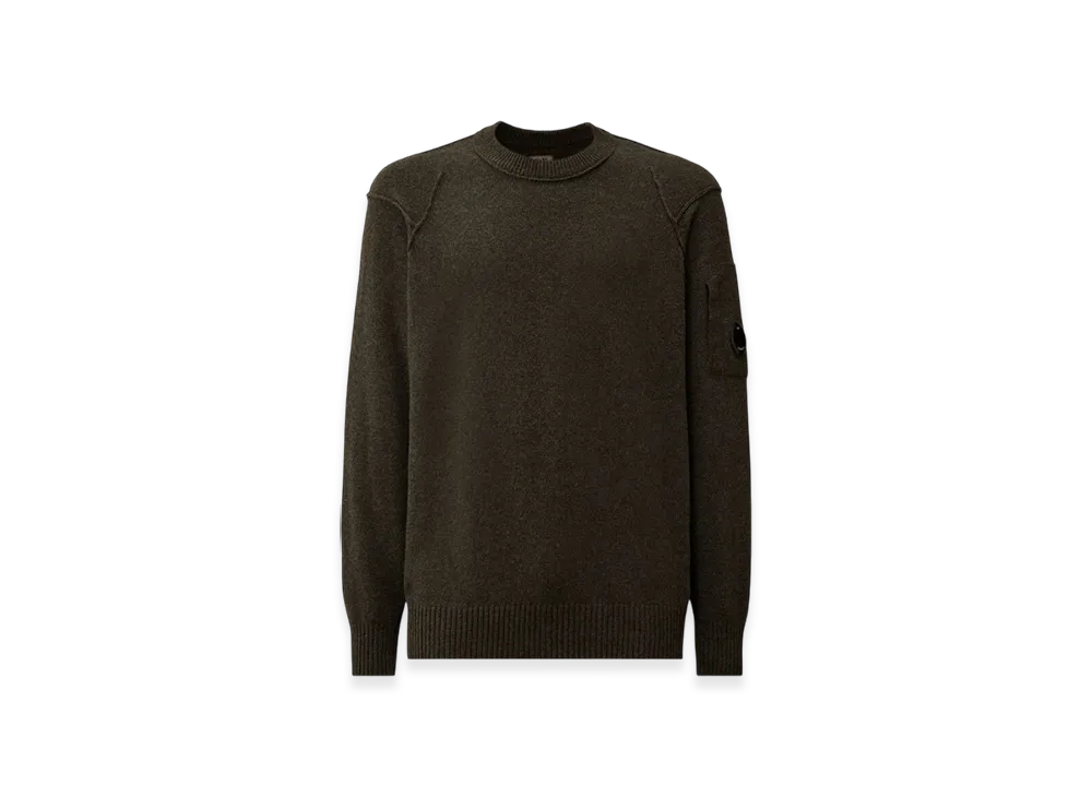 C.P. Company Lambswool GRS Crewneck Lens Sweater "Dark Shadow Grey"