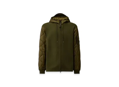 C.P. Company Extrafine Merino Wool Mixed Hooded Zip Sweater "Elmwood Green"