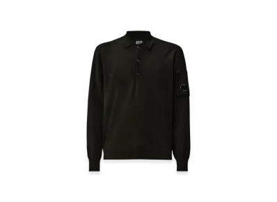 C.P. Company Extrafine Merino Wool Polo Sweater "Black"