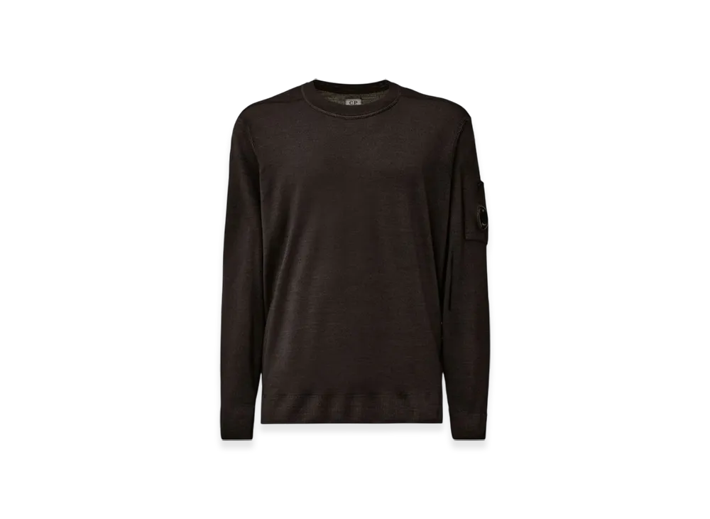 C.P. Company Merino Wool Crewneck Lens Sweater "Total Eclipse Blue"