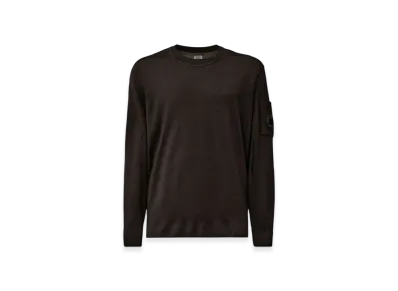 C.P. Company Merino Wool Crewneck Lens Sweater "Total Eclipse Blue"