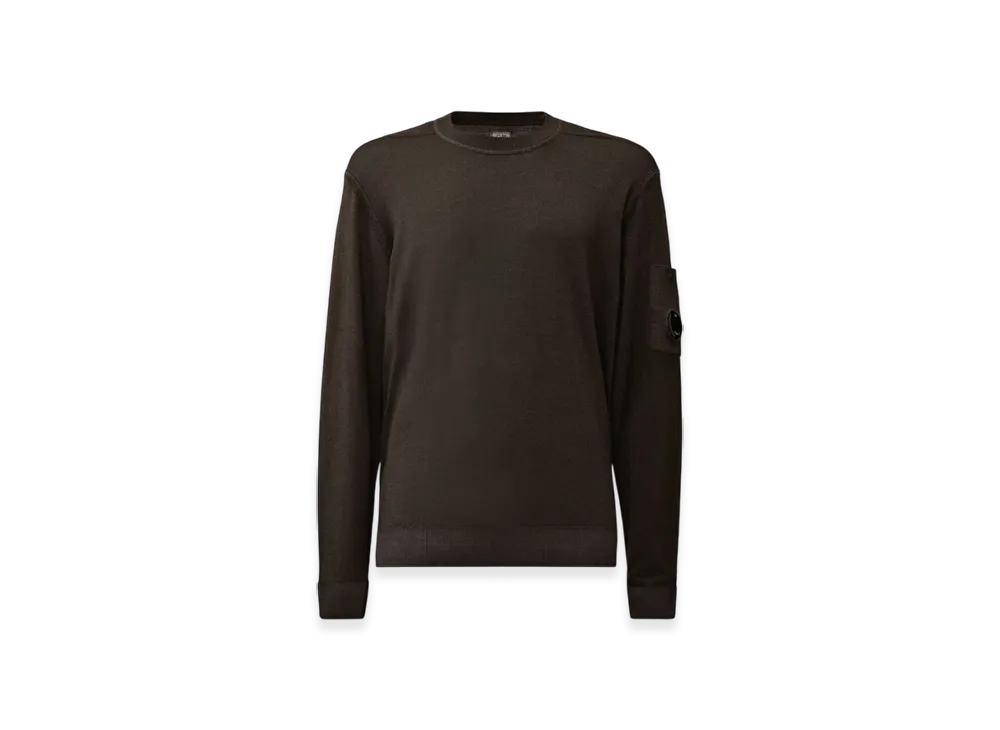 C.P. Company Merino Wool Crewneck Lens Sweater "Dark Shadow Grey"