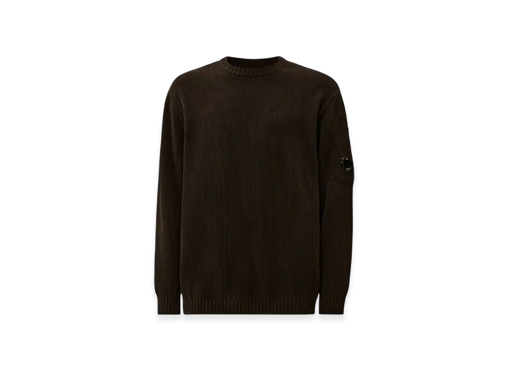 C.P. Company Cotton Chenille Crewneck Sweater "Black"
