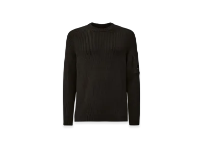 C.P. Company Full Rib Crewneck Lens Sweater "Black"