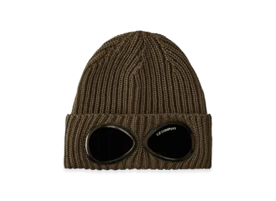 C.P. Company Extrafine Merino Wool Goggle Beanie "Walnut Beige"