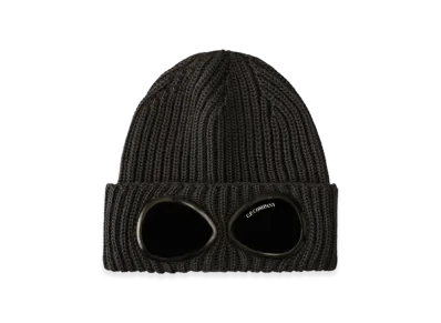 C.P. Company Extrafine Merino Wool Goggle Beanie "Ebony Grey"