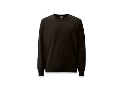 C.P. Company Cotton Crepe Crewneck Lens Knit "Black"