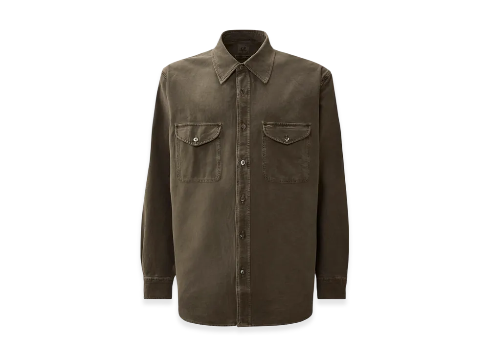 C.P. Company x OUR LEGACY WORK SHOP Ottoman Stretch Long Sleeve Shirt "After Dark Grey"