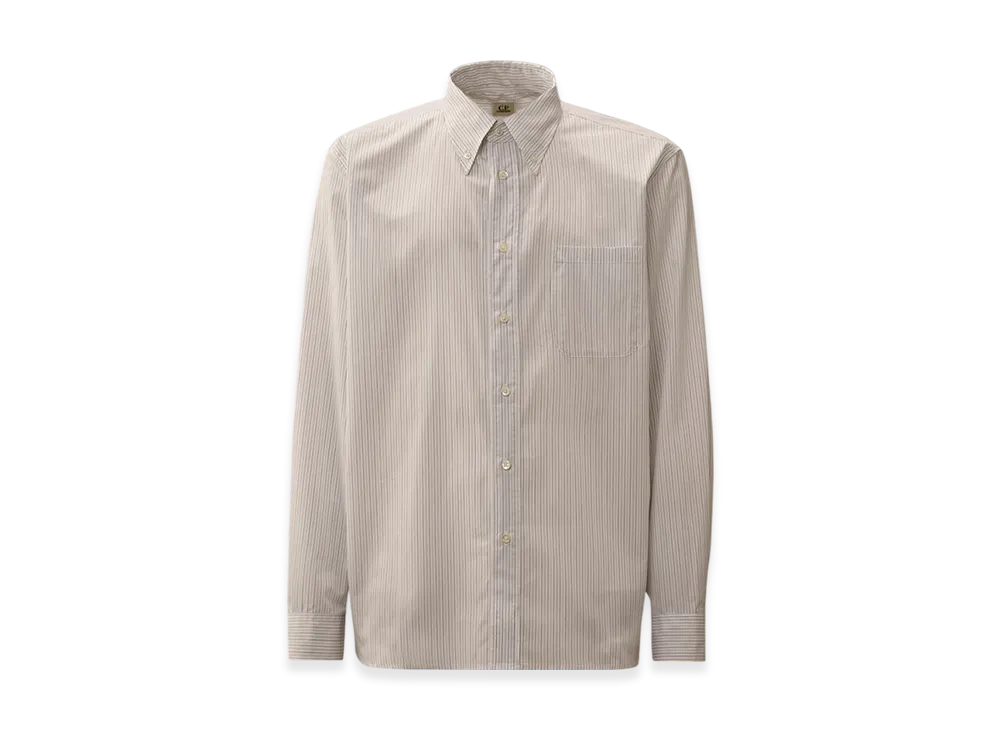 C.P. Company x OUR LEGACY WORK SHOP Rigatino Long Sleeve Tailored Shirt "Var.01 White"