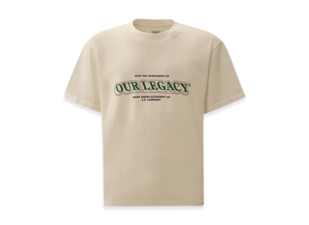 C.P. Company x OUR LEGACY WORK SHOP Heavy Jersey Short Sleeve T-Shirt "Gauze White"