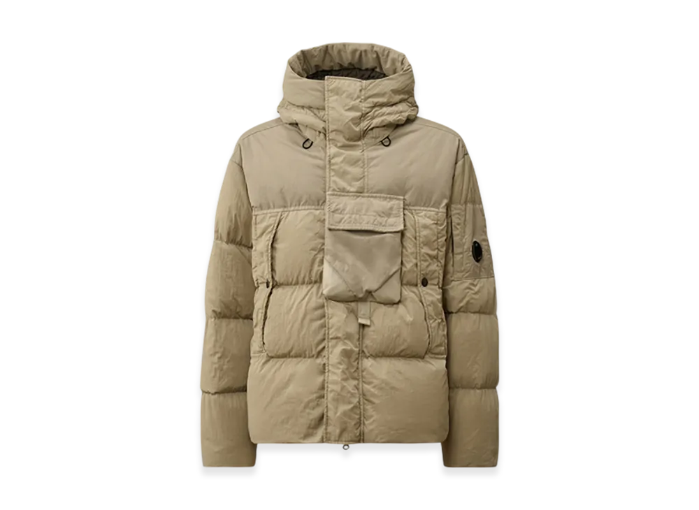 C.P. Company Eco-Chrome R Mixed Hooded Down Jacket "London Fog Grey"