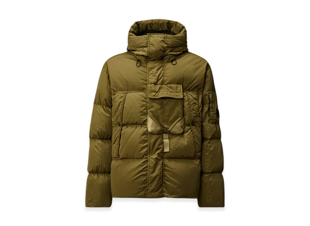 C.P. Company Eco-Chrome R Mixed Hooded Down Jacket "Capers Green"