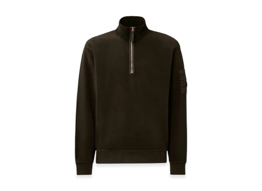 C.P. Company Brushed Emerized Diagonal Fleece Half Zip Lens Sweatshirt "Dark Shadow Grey"