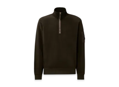 C.P. Company Brushed Emerized Diagonal Fleece Half Zip Lens Sweatshirt "Dark Shadow Grey"