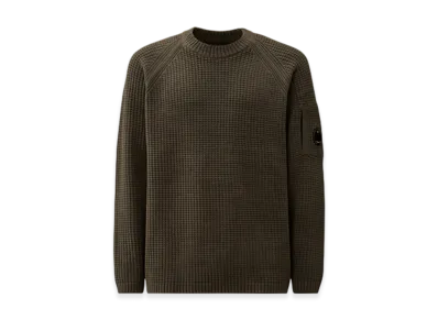 C.P. Company Cotton Chenille Crewneck Lens Sweater "Dark Shadow Grey"